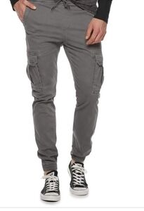 Unionbay Cargo Joggers Dark Taupe/ Green Gray Multi-Pocket sz 10/12